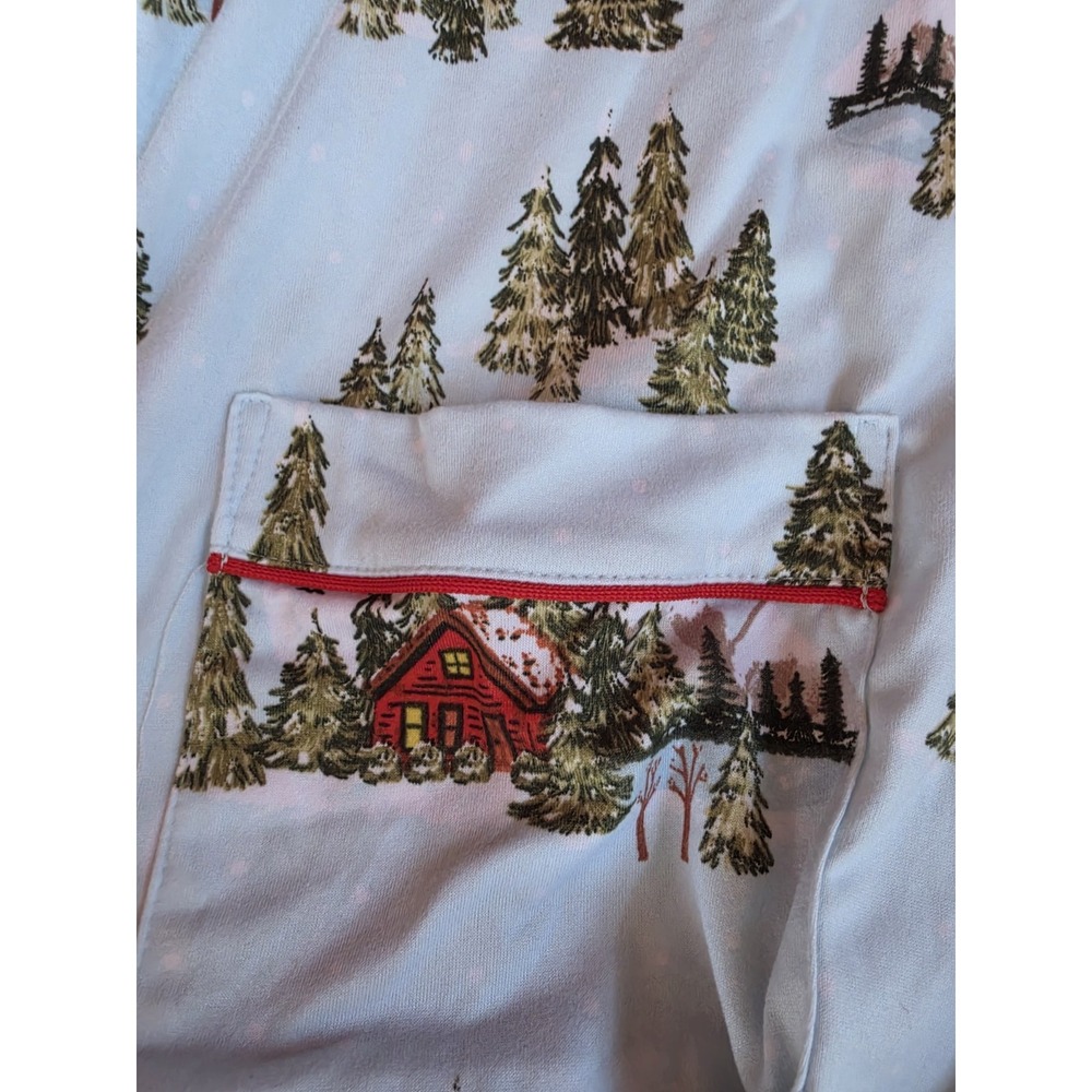Beauty Queen Social NWT S Christmas Pajama Set Cabin Trees Holiday PJs Winter - Picture 6 of 6
